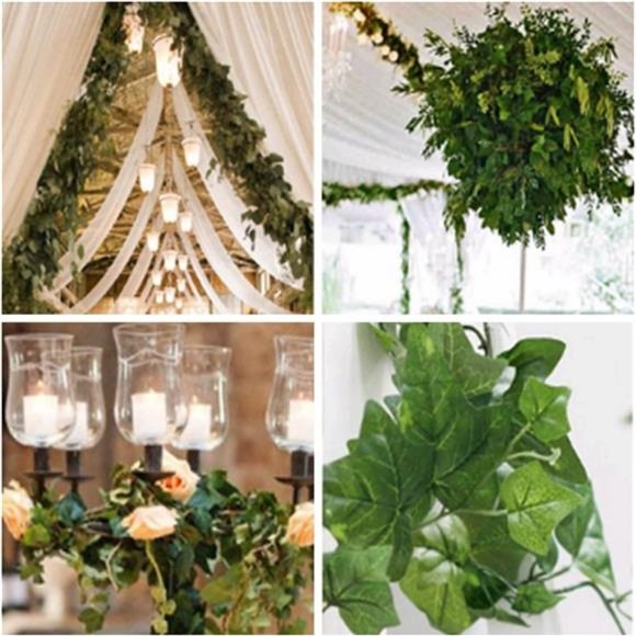 84ft 12 Pack/82 inch,Artificial Ivy Garland Fake Leaf Plants Vine,Hanging Leaves - Picture 2 of 6